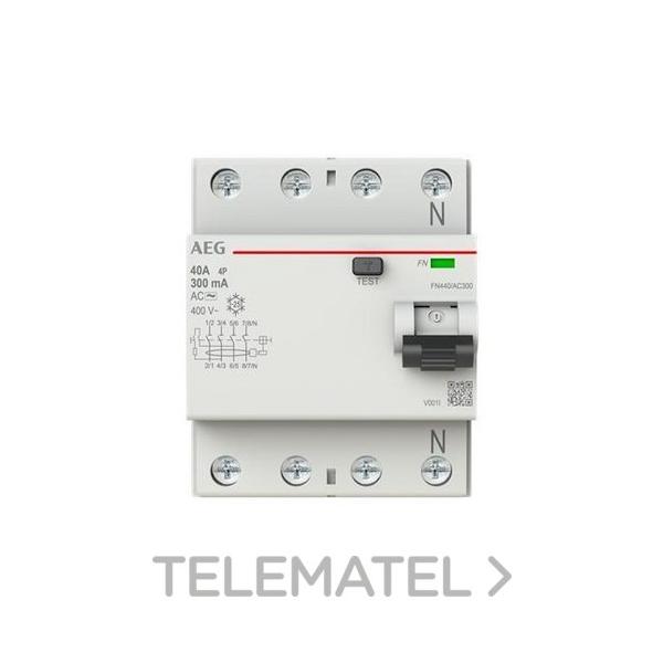 INTERRUPTOR DIFERENCIAL FN 4P 40A 300mA AC