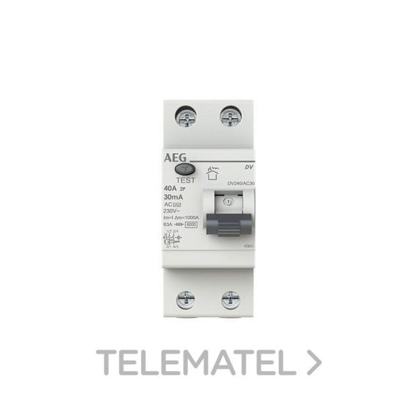 INTERRUPTOR DIFERENCIAL DV 2P 40A 30mA AC