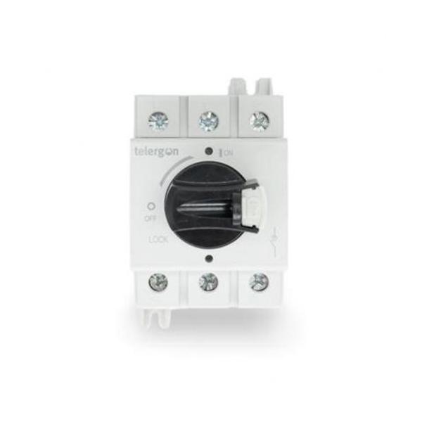 INTERRUPTOR SECCIONADOR S3 3P+N 25A MONT.CRL.DIN MDO.DCTO.EMERG.BLOQ.