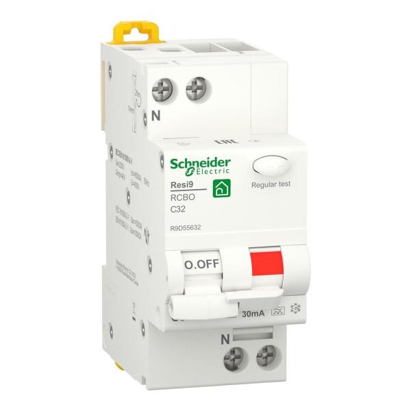 INTERRUPTOR MAGNETOTÉRMICO DIFERENCIAL COMBINADO RESI9 RCBO 1P+N 32A C 30mA A