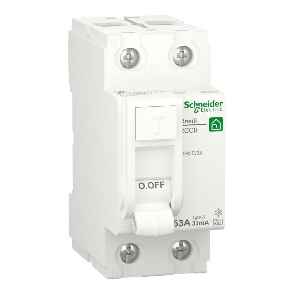 INTERRUPTOR DIFERENCIAL RESI9 RCCB 2P 63A 30mA A