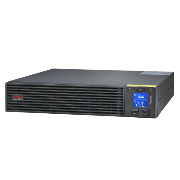Unidad Easy UPS On-Line APC, 1.000VA 900W, montaje bastidor 2U, 230V, 3 tomas IEC C13, ranura p/tarjeta inteligente, LCD, conjunto de rieles ancho