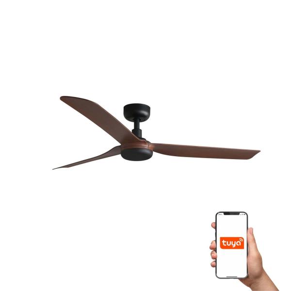 VENTILADOR PUNT M ø1300mm 3 PALAS NEGRO/NOGAL TUYA