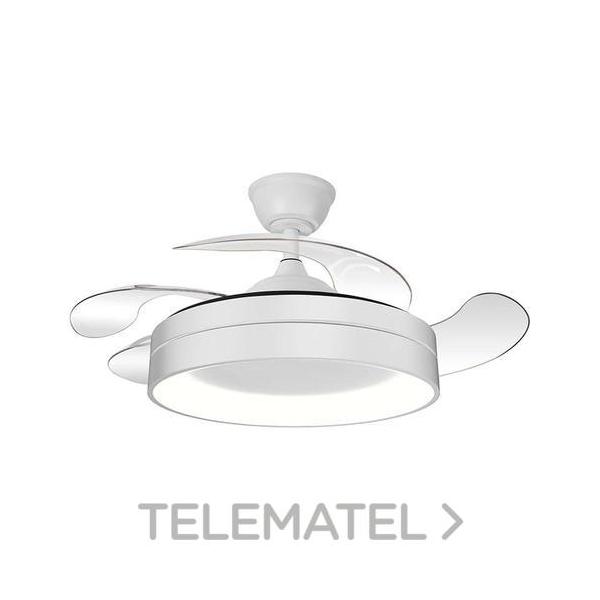 VENTILADOR DE TECHO CON LUZ Y ASPAS RETRÁCTILES VOLGA BLANCO