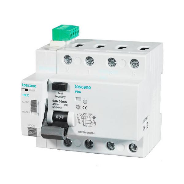 DIFERENCIAL 4P, 10kA, 40A, 300mA, TIPO A CON MECANISMO DE REARME AUTOMÁTICO