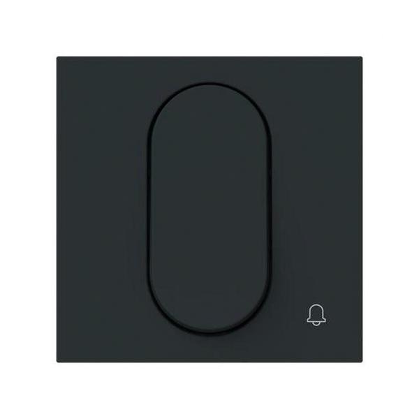 TECLA PULSADOR TIMBRE SERIE VEGA NEGRO MATE