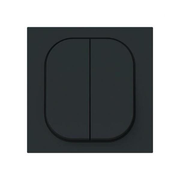 TECLA DOBLE INTERRUPTOR - CONMUTADOR SERIE VEGA NEGRO MATE