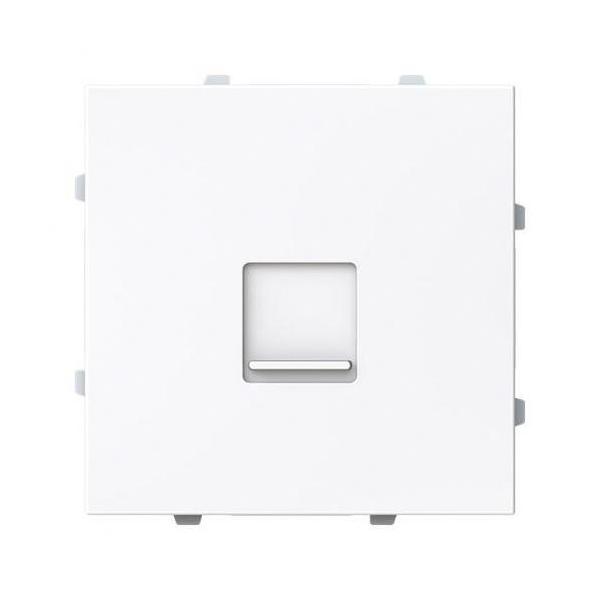 TAPA PLANA 1 SOPORTE CON PERSIANA SERIE VEGA BLANCO BRILLO