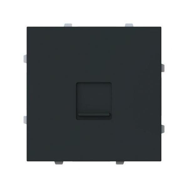 TAPA PLANA 1 SOPORTE CON PERSIANA SERIE VEGA NEGRO MATE