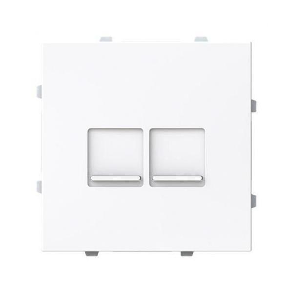 TAPA PLANA 2 SOPORTES CON PERSIANA SERIE VEGA BLANCO BRILLO