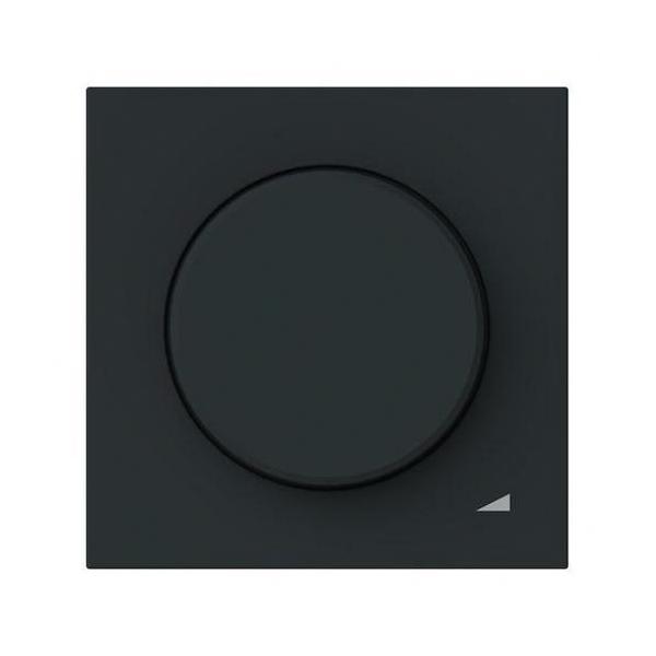 TAPA + BOTÓN REGULADOR GIRATORIO SERIE VEGA NEGRO MATE