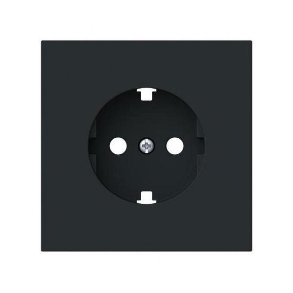 TAPA BASE ENCHUFE SCHUKO T.T. LATERAL SERIE VEGA NEGRO MATE
