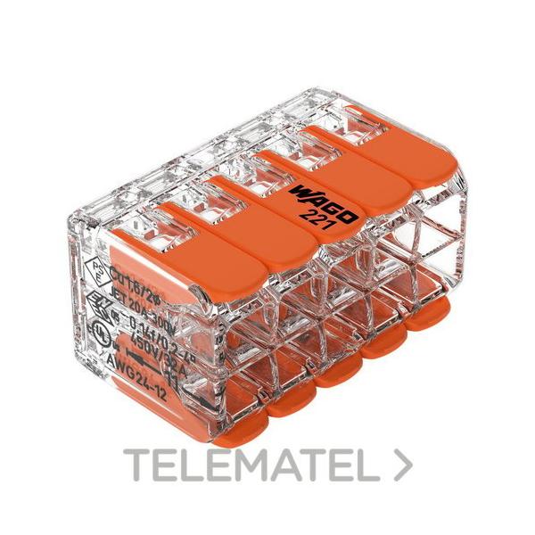 BORNA INSTALACIÓN SERIE 221 4mm² 10 CONDUCTORES CONECTOR RÁPIDO TRANSPARENTE