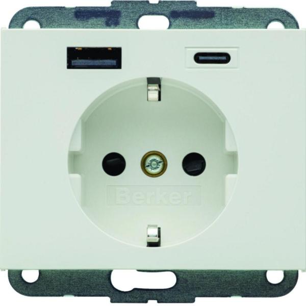 TOMA SCHUKO CON USB A+C 20W PD K.X BLANCO POLAR