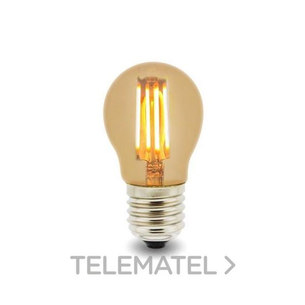 LÁMPARA LED FILAMENTO E27 G45 4W ÁMBAR 2300K