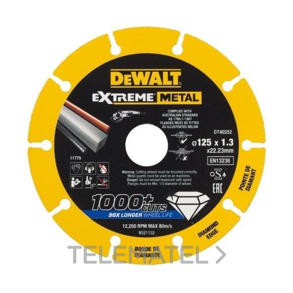 DISCO CORTE CON BORDE DIAMANTADO EXTREME METAL 125x1.3x22.3mm