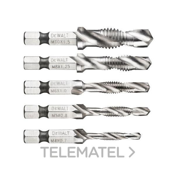 JUEGO DE BROCAS ROSCADA MÉTRICA X: 5 UNIDADES (M4, M5, M6, M8 Y M10)
