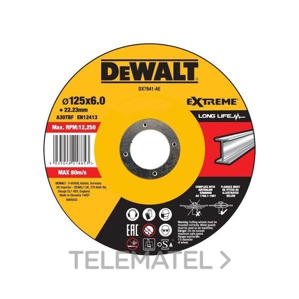 DISCO DE DESBASTE CÓNCAVO PARA METAL 125 X 6 X 22.23mm