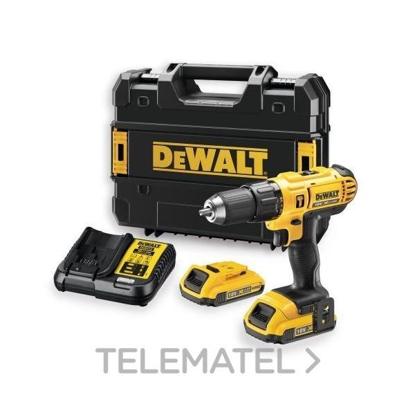 TALADRO PERCUTOR XR 18V 13mm 42Nm CON 2 BATERÍAS LI-ION 2Ah Y MALETÍN TSTAK