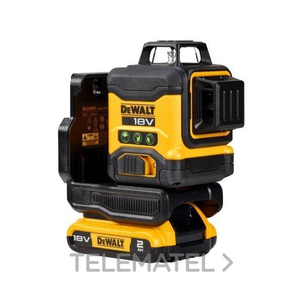 NIVEL LÁSER AUTONIVELANTE VERDE DE 3 LÍNEAS 360° CON BATERÍA 18V LI-ION 2Ah