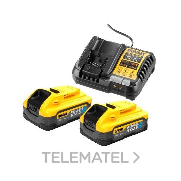 KIT 2 BATERÍAS COMPACTAS DCB1104H2-QW XR 18V POWERSTACK LI-ION 5Ah Y CARGADOR