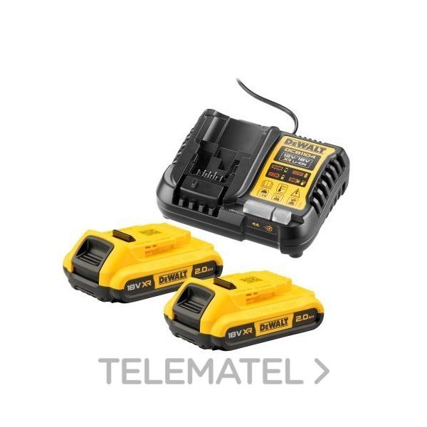 KIT 2 BATERÍAS CARRIL DCB1104D2-QW XR 18V LI-ION 2Ah Y CARGADOR XR 12-14,4V