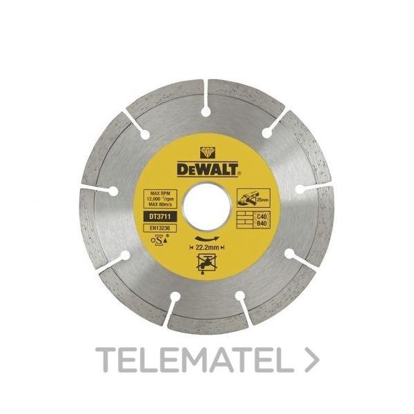 DISCO DMTE.CT.SECO BORDE SGTADO.d.125x22,2mm P/MATERIALES CONSTR.