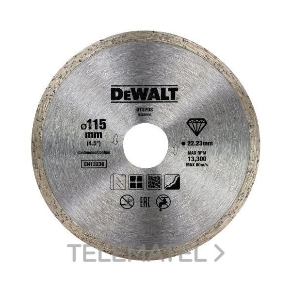 DISCO DIAMANTE CORTE SECO CON BORDE CONTINUO DIÁMETRO 115x22,2mm PARA CERÁMICA