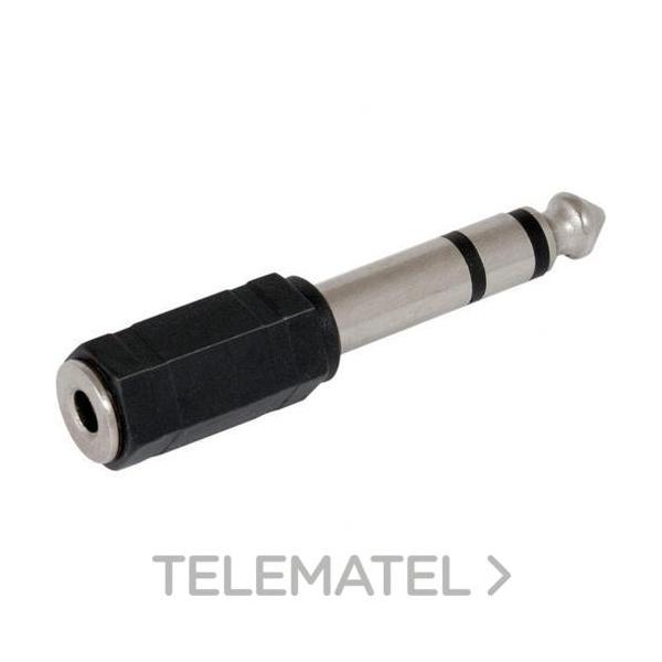 ADAPTADOR JACK MACHO 6,3m MACHO / HEMBRA DE 3,5mm ESTÉREO NEGRO