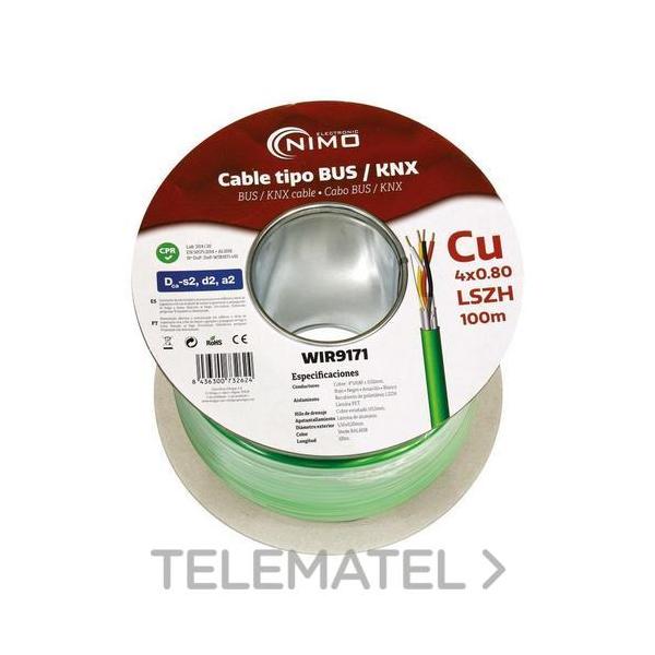 CABLE TIPO BUS/KNX BLINDADO LSZH COBRE 4 HILOS 100m