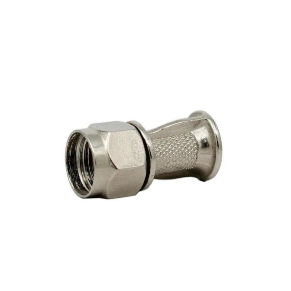 CONECTOR F MACHO ROSCADO CON ALETAS Y RING PARA CABLE 4,8- 5,2mm